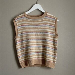 Vintage Garland Striped Sleeveless Knit Top